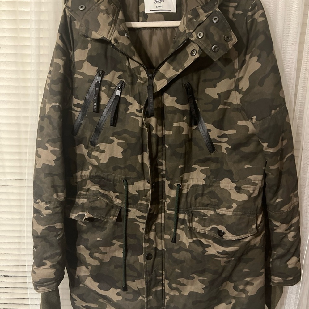 Sixth June ParisParka Fourrur Vert Kaki Camouflage Beige Sz L  Men  100 Cotton